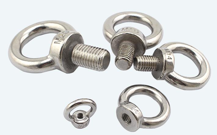 Hoisting ring screw and nut